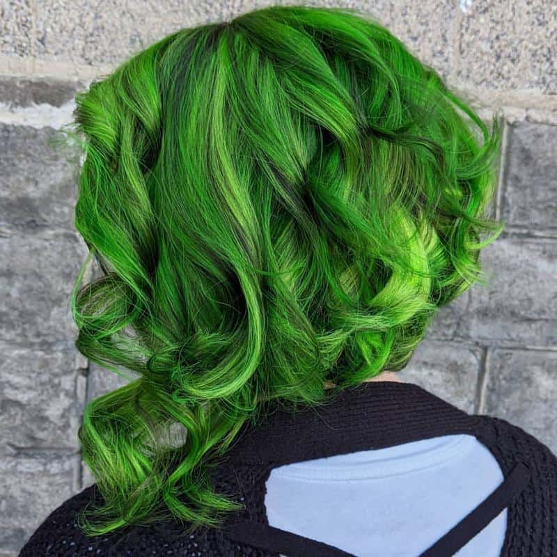 Green A-Line Bob Hairstyle 1