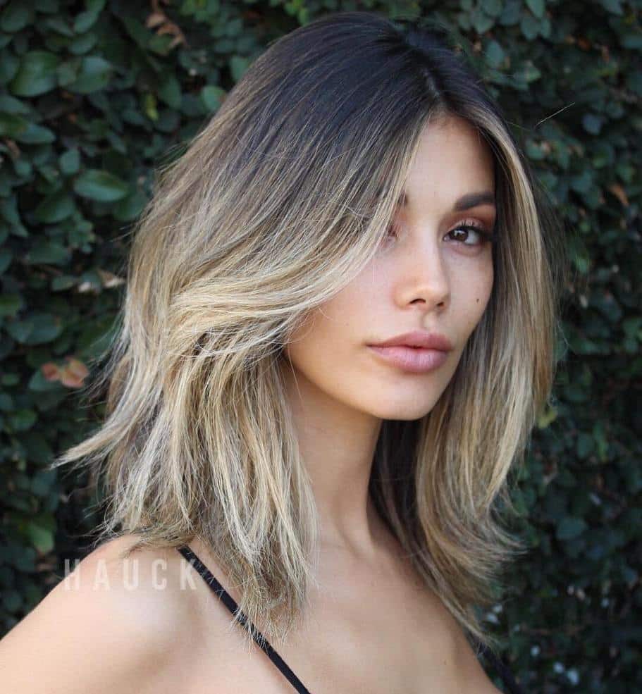 High-Contrast Long Choppy Bob