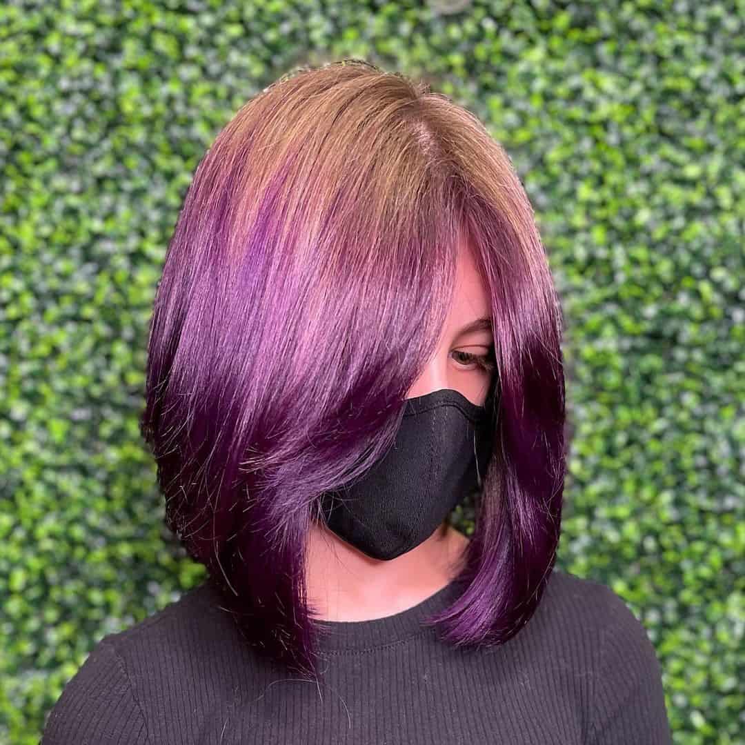 Hot Purple Lilac Bob Hairstyle 