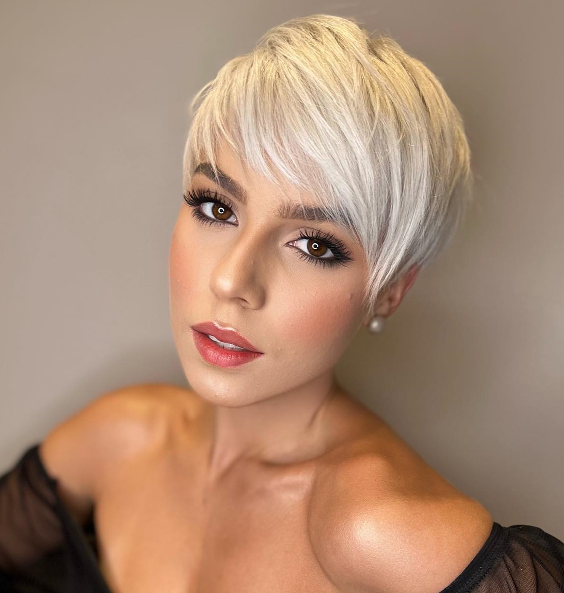 Icy Blonde on Pixie Haircut