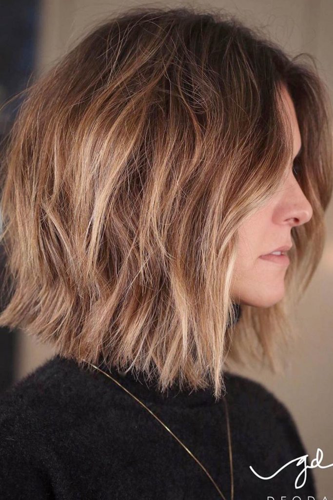 Inverted Bob With Messy Layers