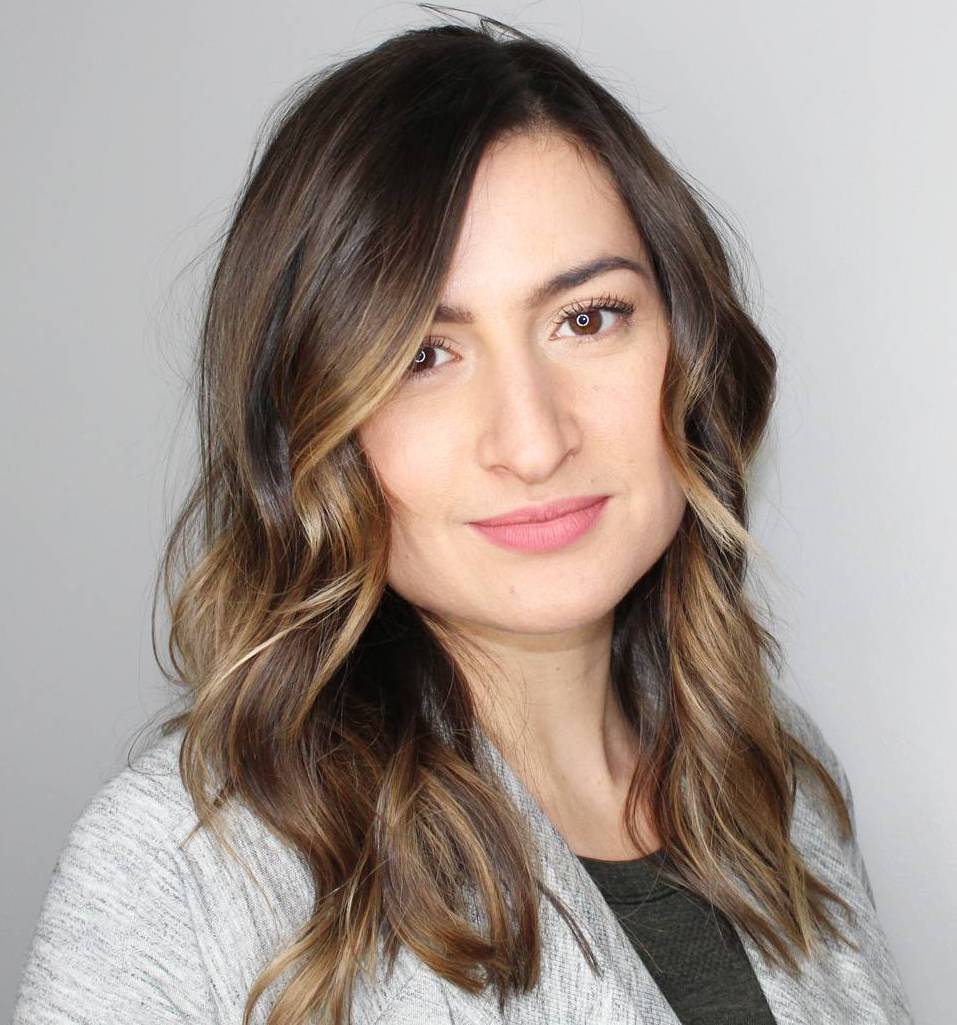 Layered Balayage Hairstyle For Square Faces