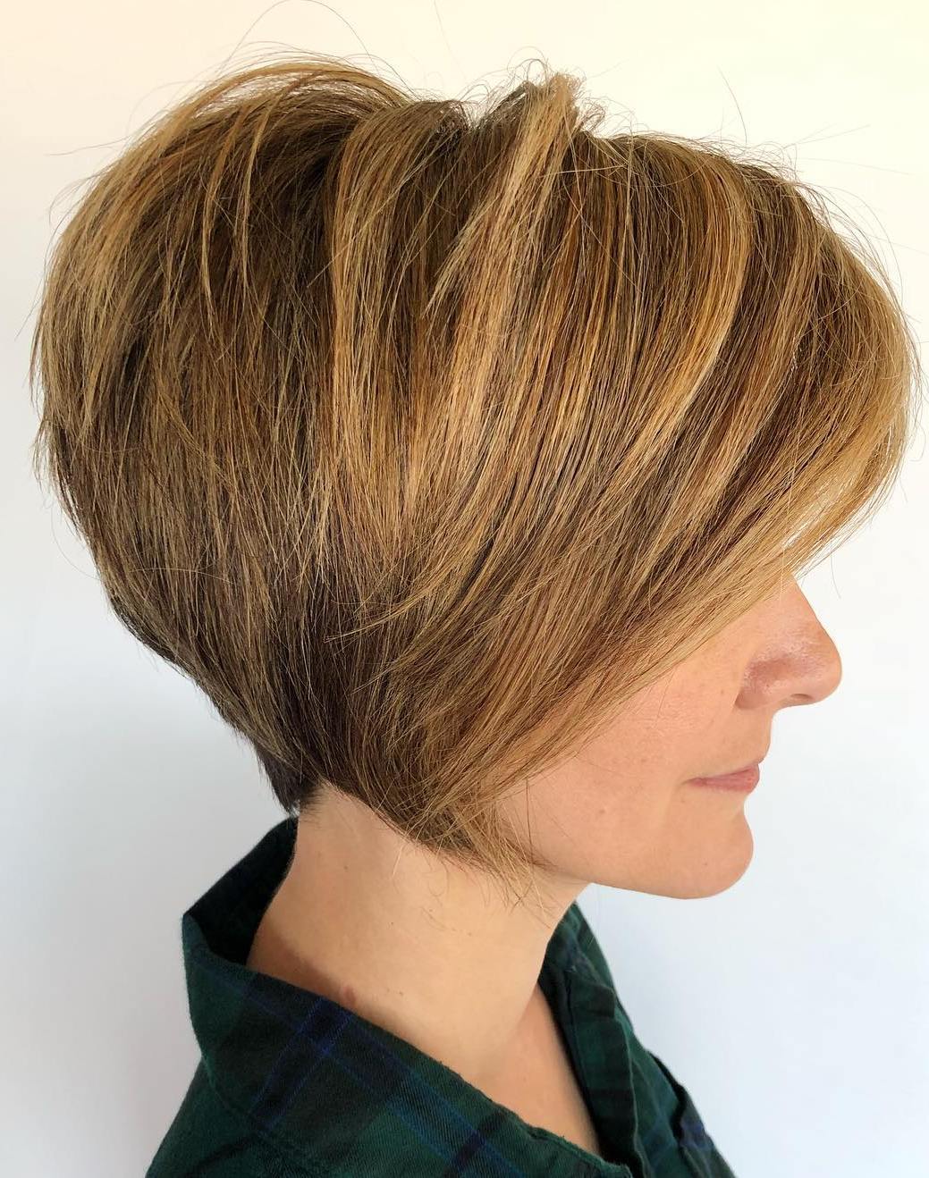 Layered Bob With A Side Fringe