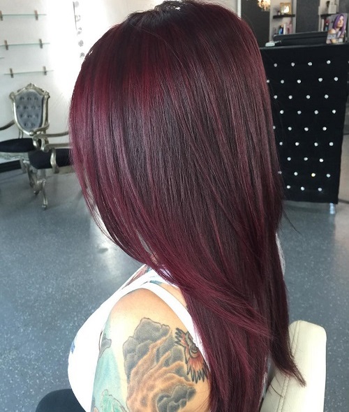 Layered Burgundy Hair