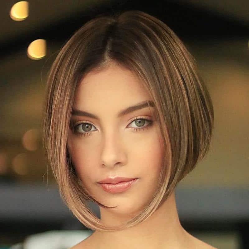 Light Brown A-Line Bob With Longer Front Ends Hairstyle