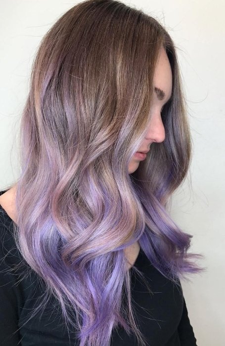 Light Brown Hair With Purple Streaks