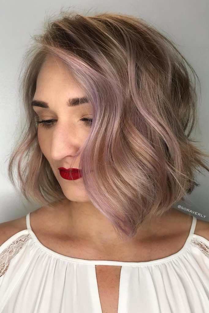 Lilac Silver Wavy Lob