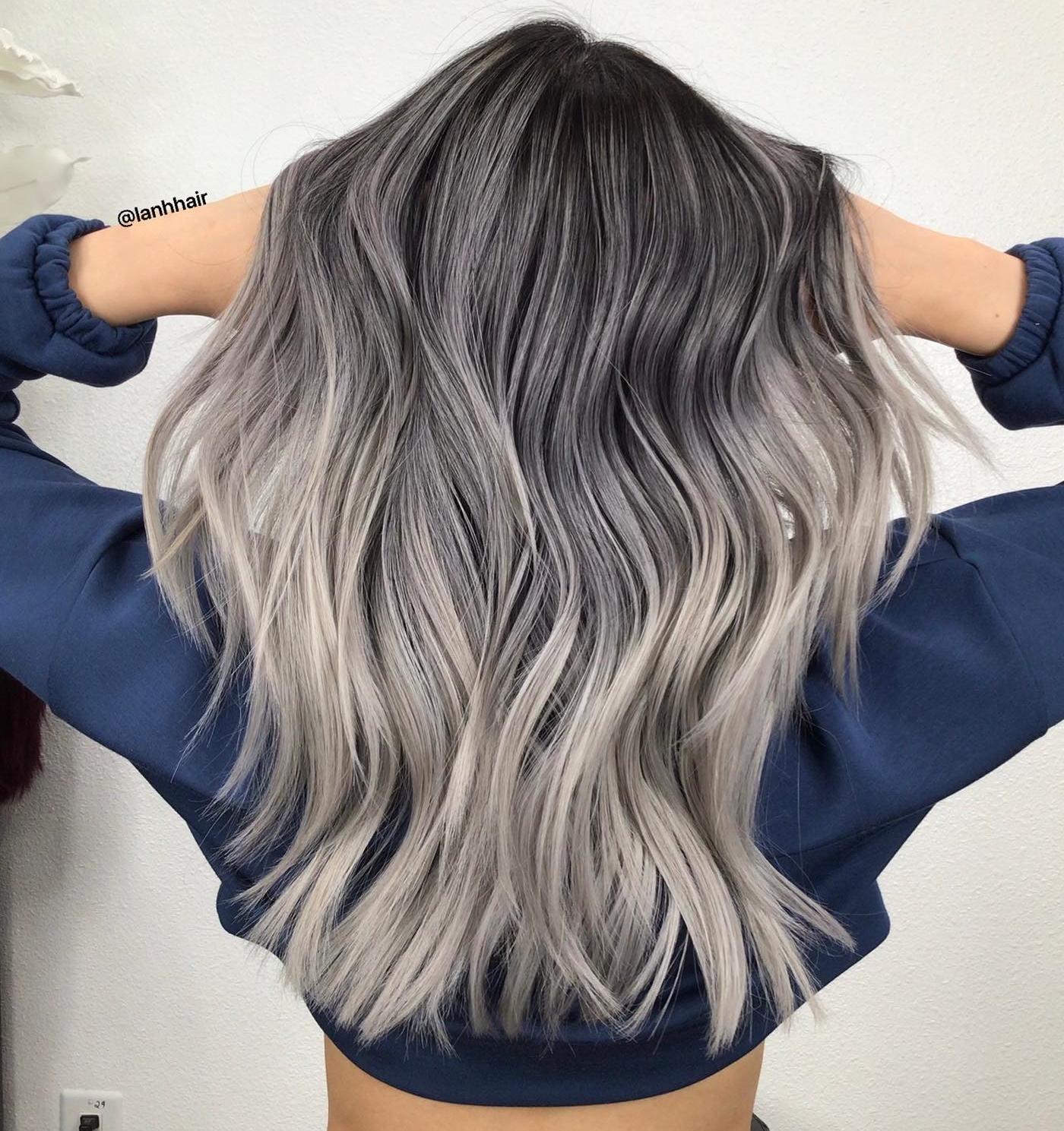 Long Ash Ombre Hair Color