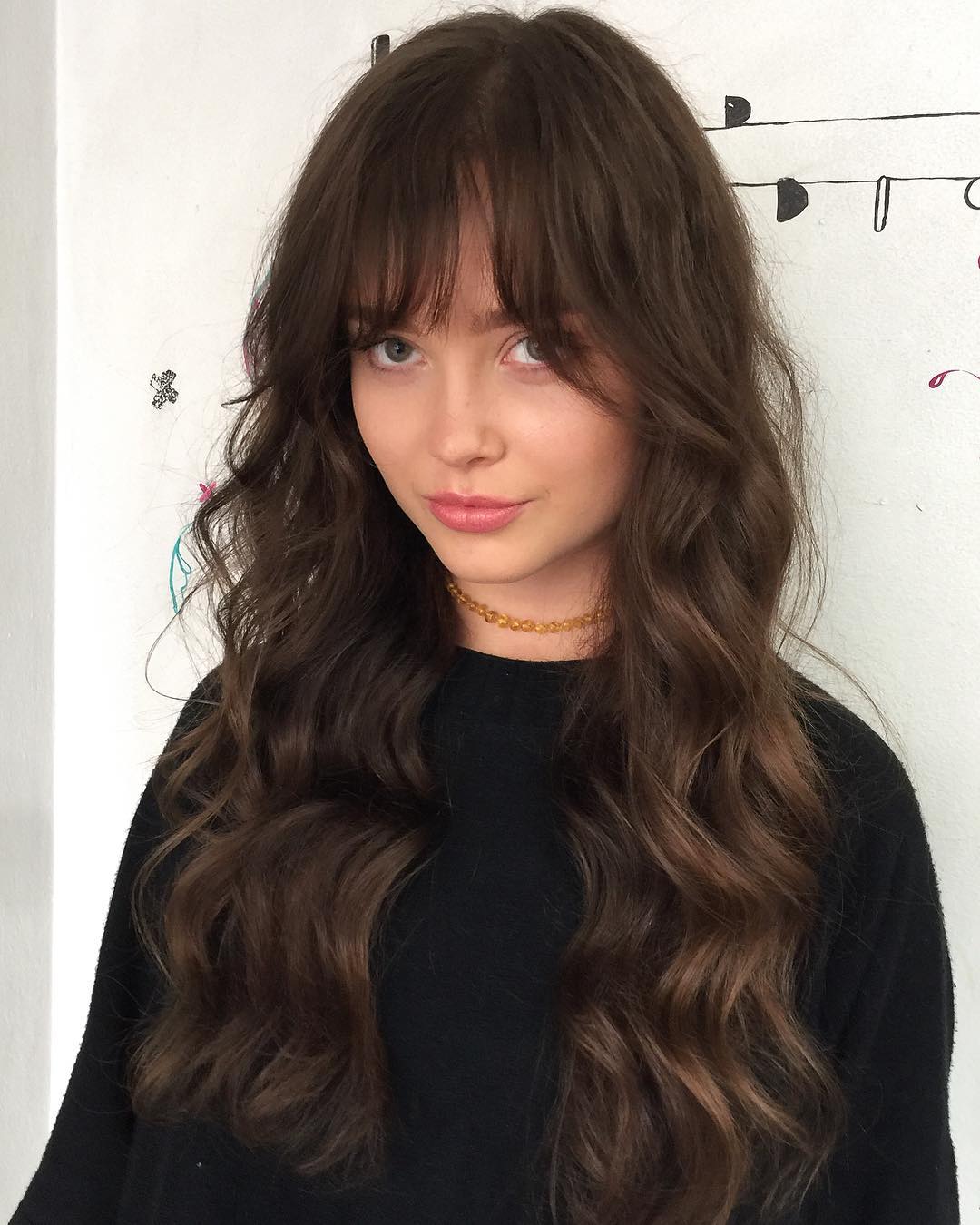 Long Bang For Long Wavy Hair