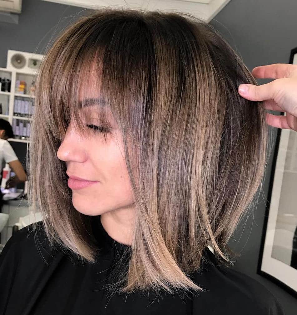 Long Straight Bob With Thin Bangs