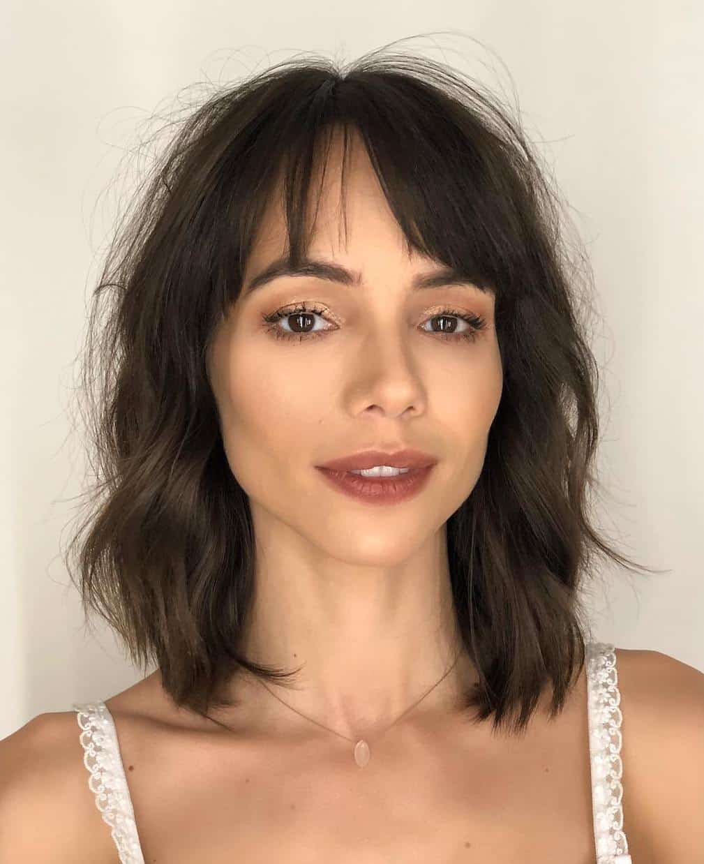 Long Wavy Bob With Straight Bangs