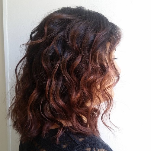 Mahogany Balayage for Dark Brown Hair