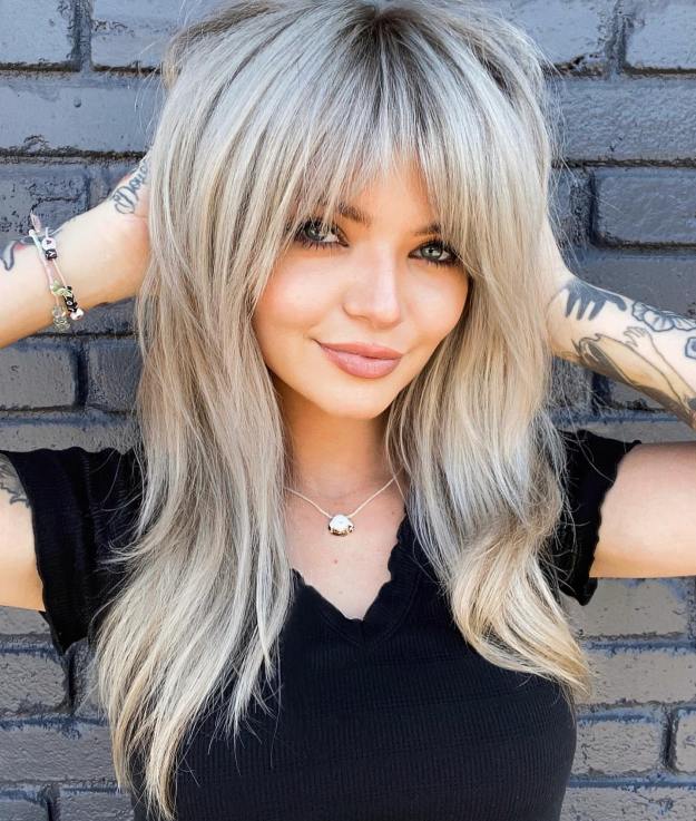 Medium Ash Blonde Hairstyle for Straight Hair