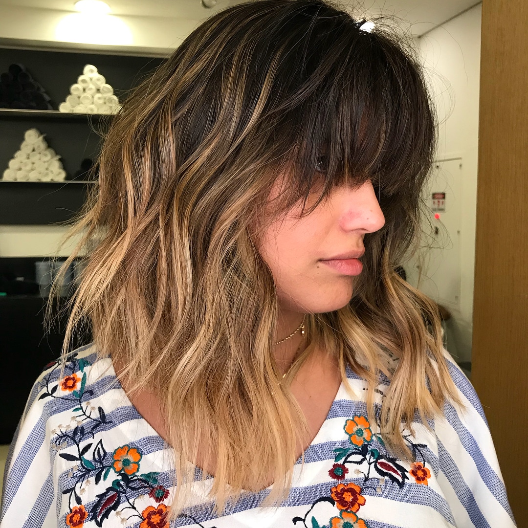 Messy Angled Long Bob With Bangs