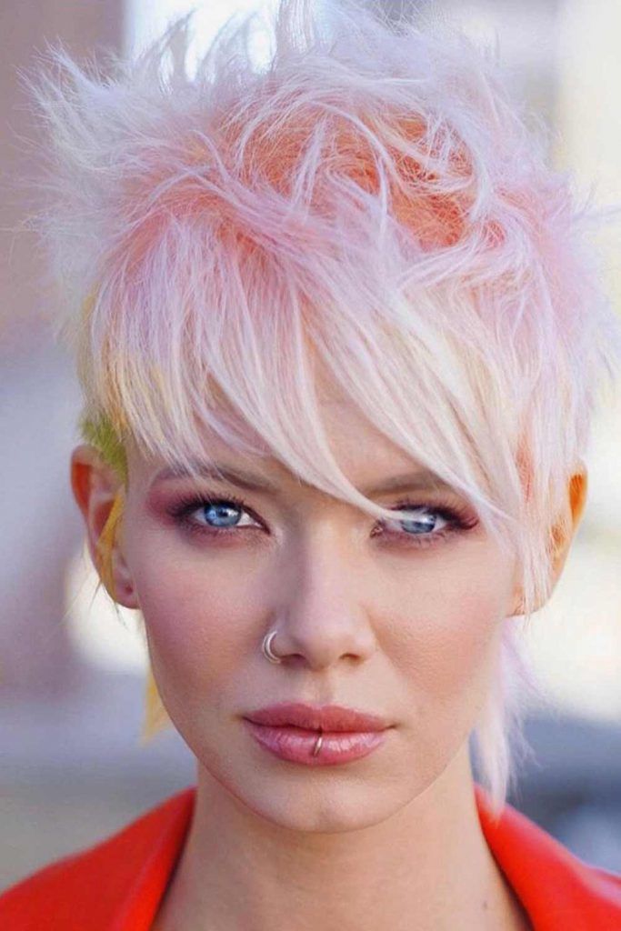 Messy Peach Blonde Pixie