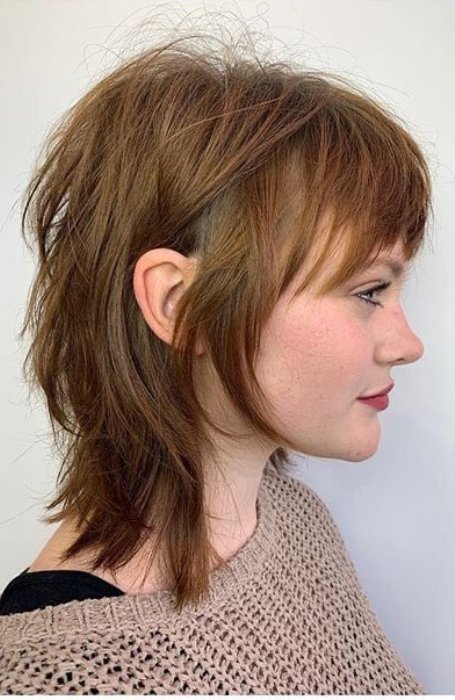Mullet Haircut With Light Brown Hair