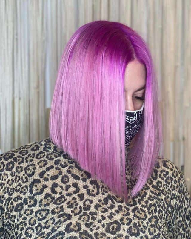Neon Pink A-Line Bob Hairstyle 1