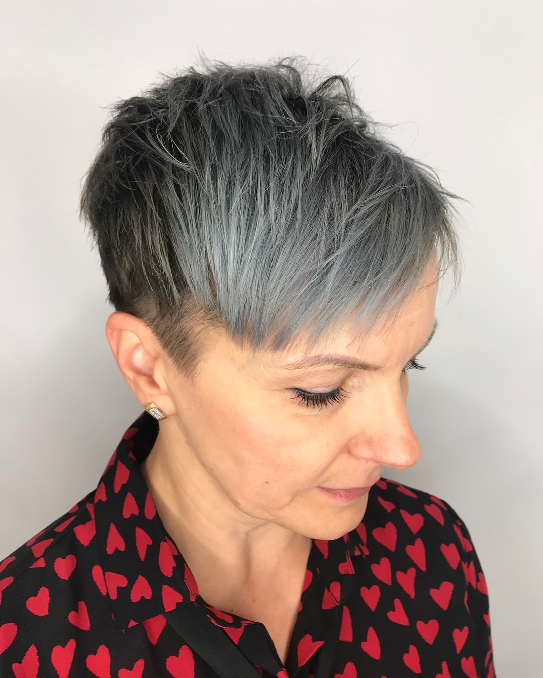 Over Grey Undercut Pixie