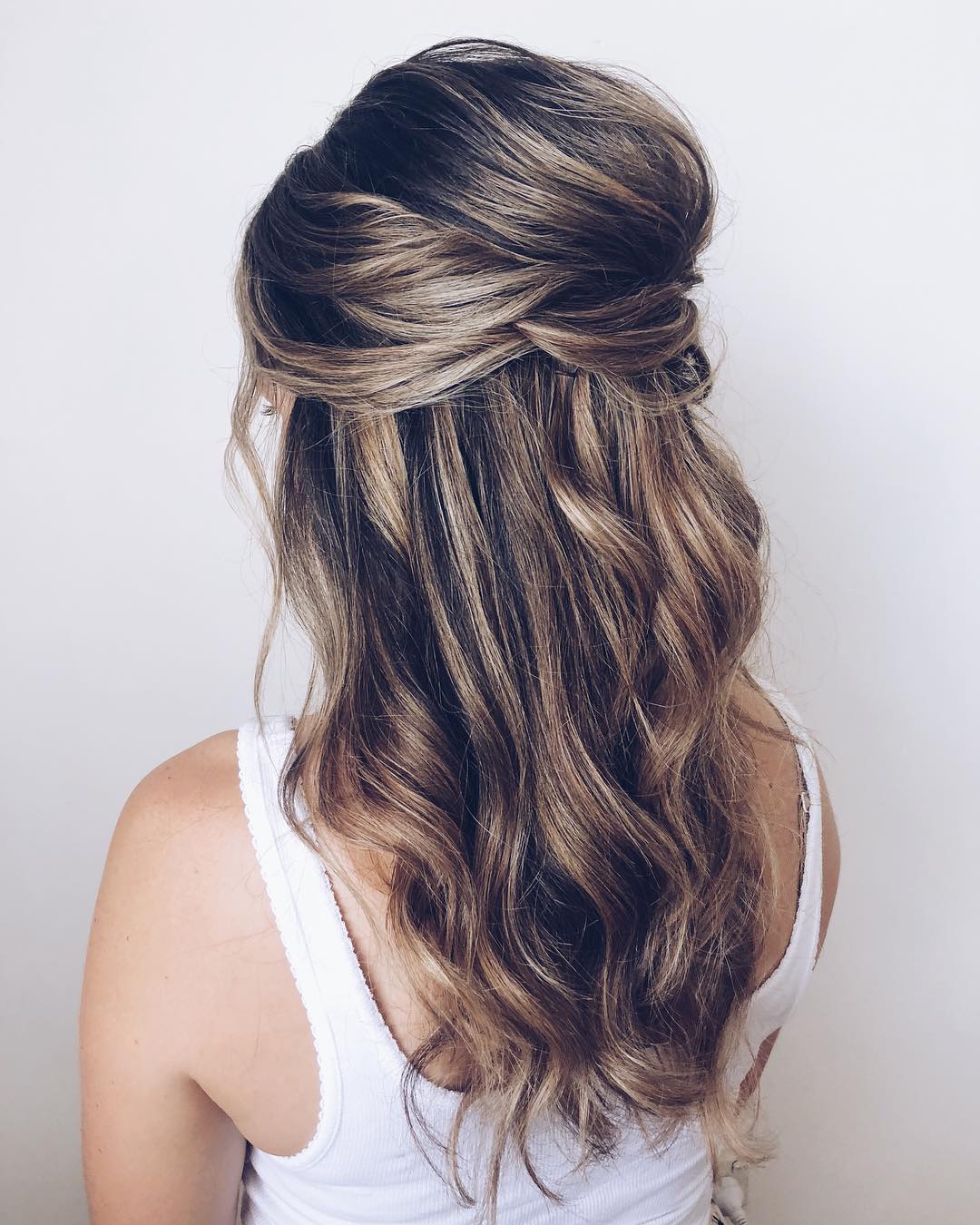 Partial Updo With Waves