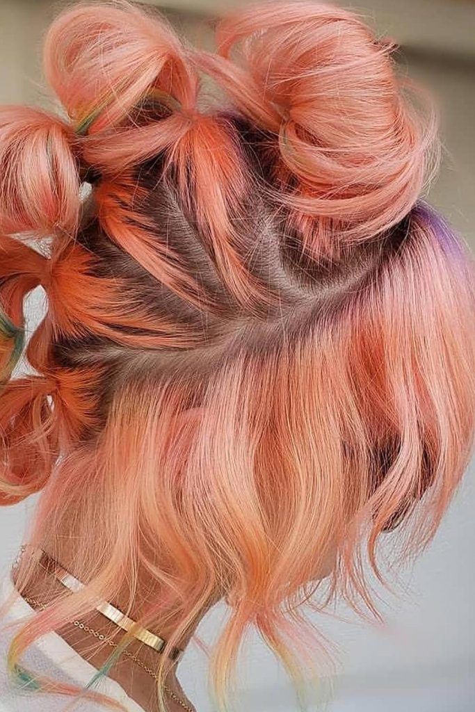 Pastel Peach Hair Style
