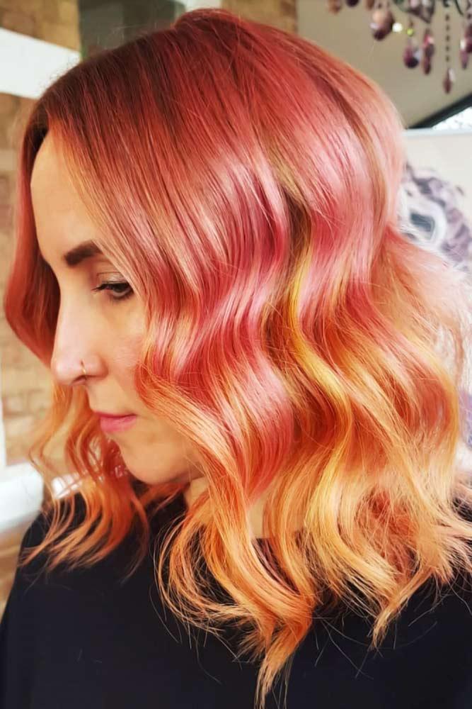 Pink & Peach Ombre #peachhair