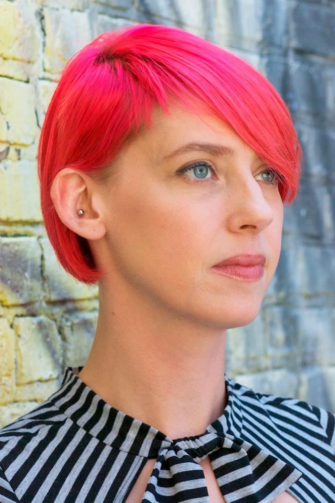 Pink Long Pixie Cut