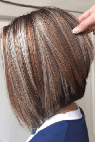 Platinum Highlights on Dark Blond A-Line Hairstyle 3