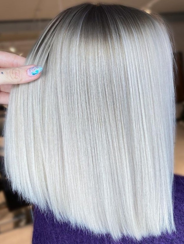 Platinum Silver Bob with Root Melt