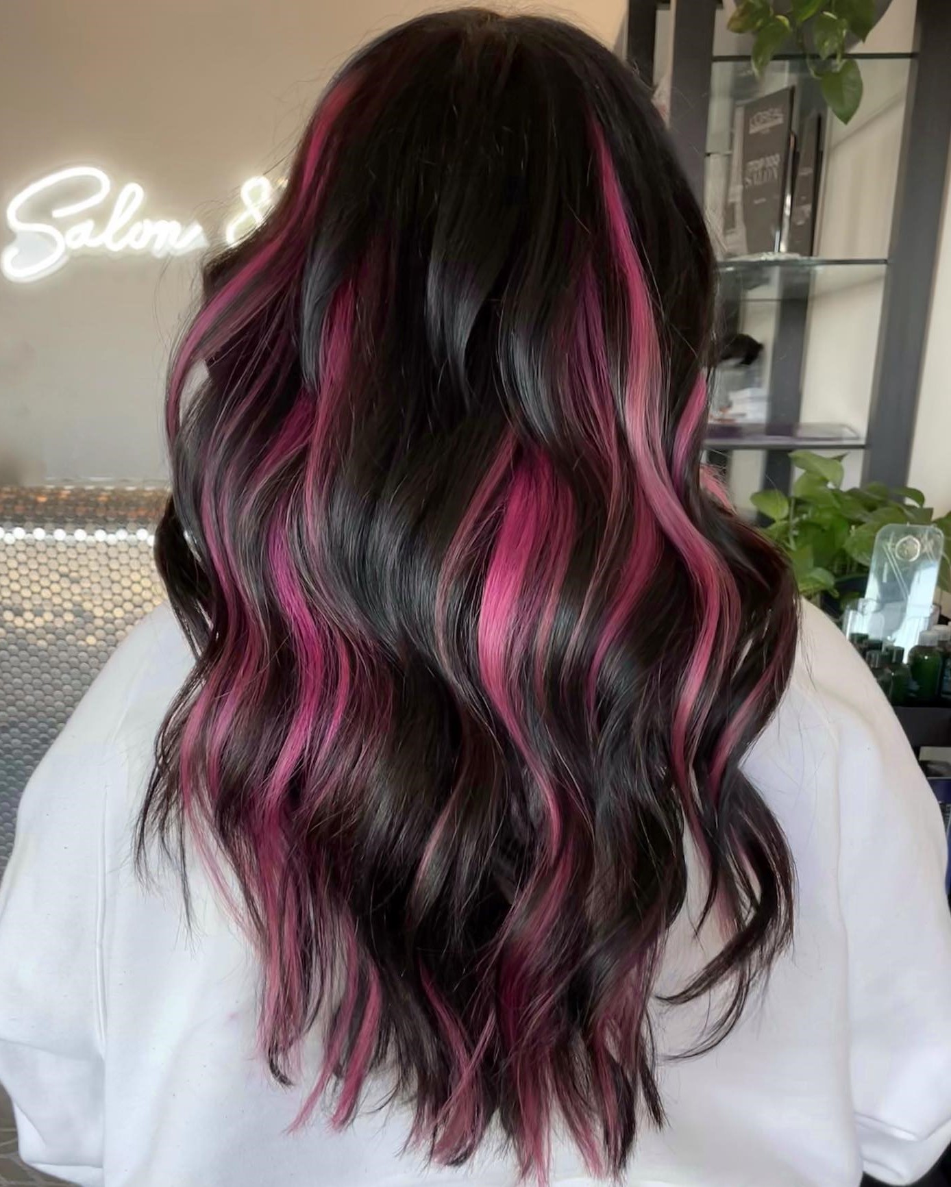 Plum Peekaboo Hair Color for Black Hair