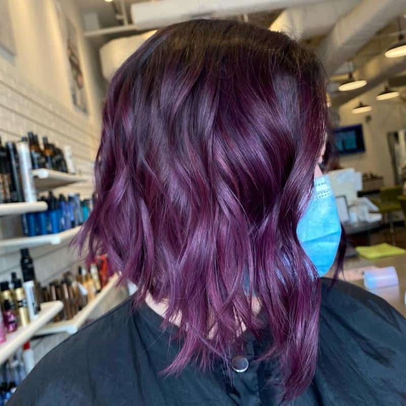 Purple A-Line Bob Hairstyle 2
