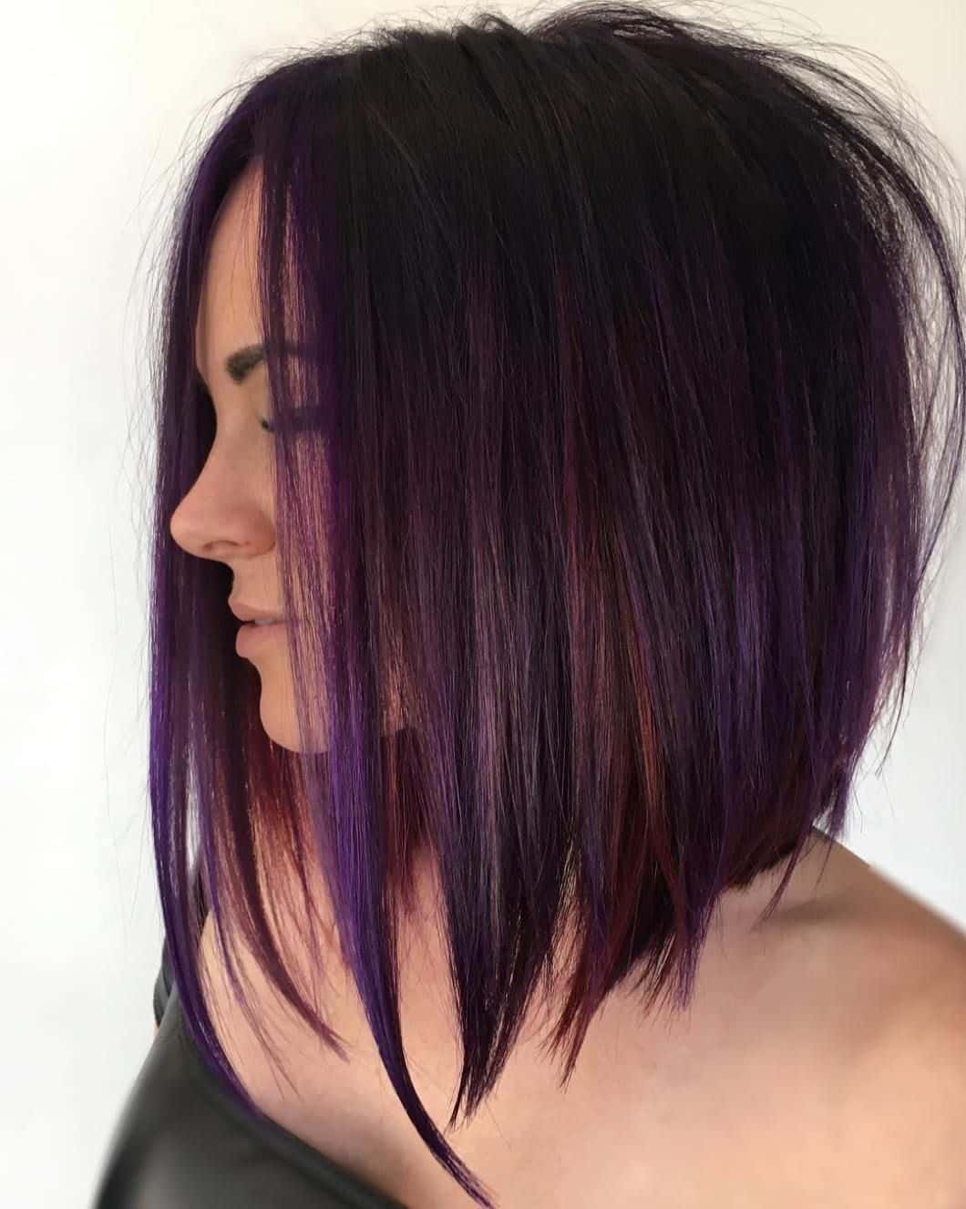 Purple A-Line Bob Hairstyle 4