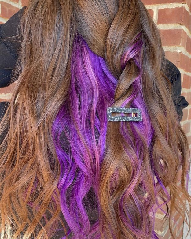 Purple Underlayer on Natural Hair Color