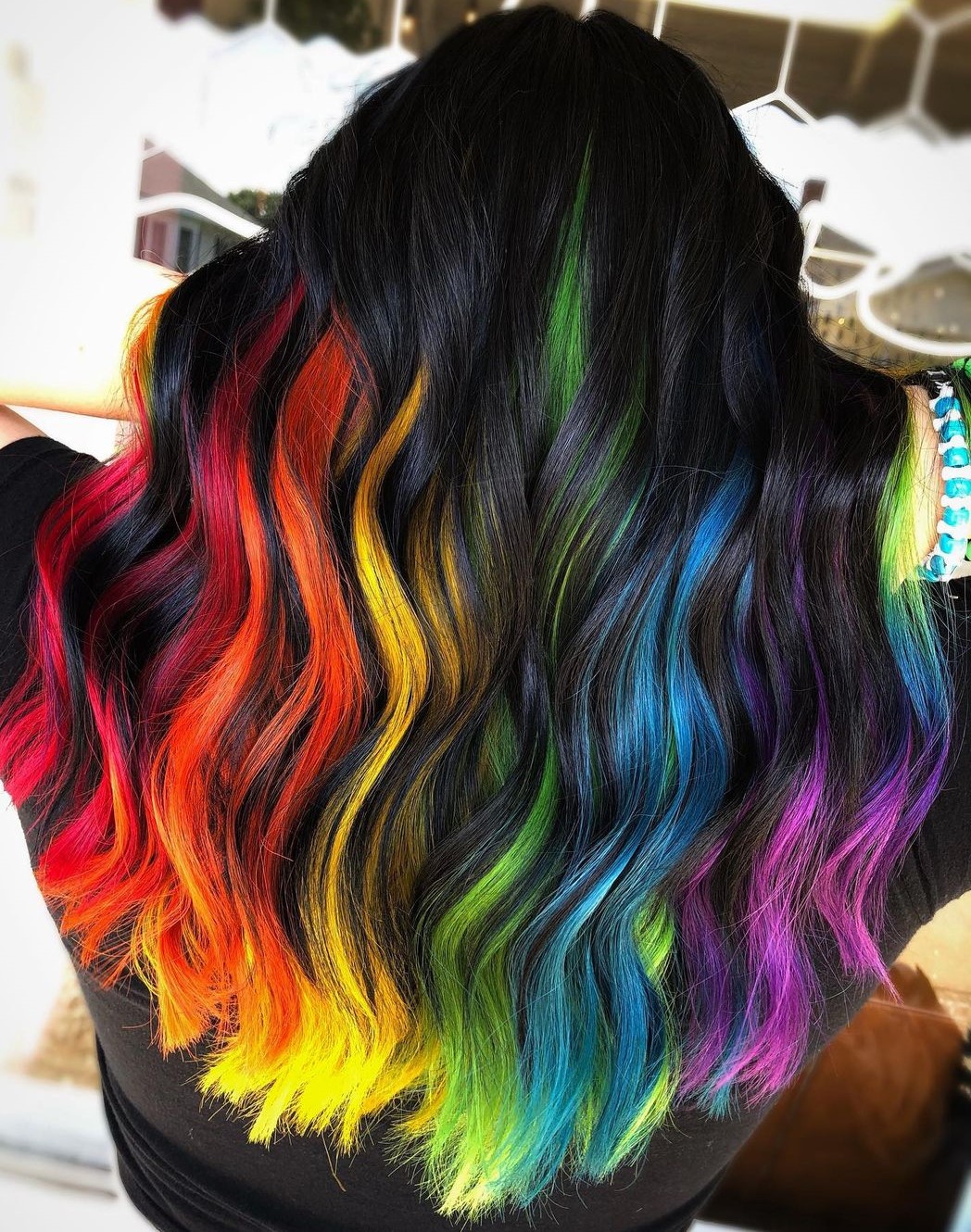 Rainbow Peekaboo Highlights for Black Hair