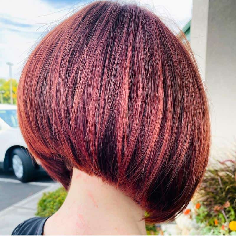 Red A-Line Bob Hairstyle 1