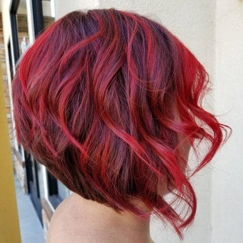 Red A-Line Bob Hairstyle 3