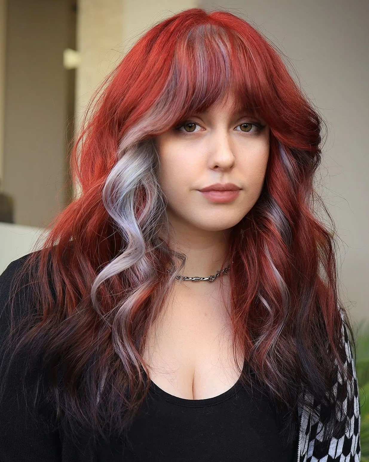 Red Hair with Silver Underlayer
