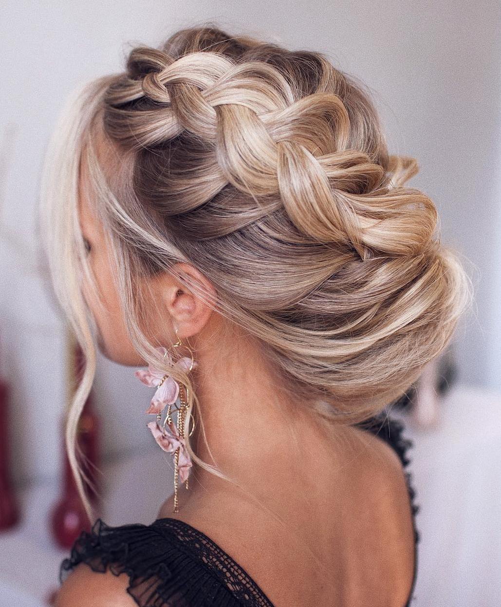 Relaxed Braided Updo For Prom
