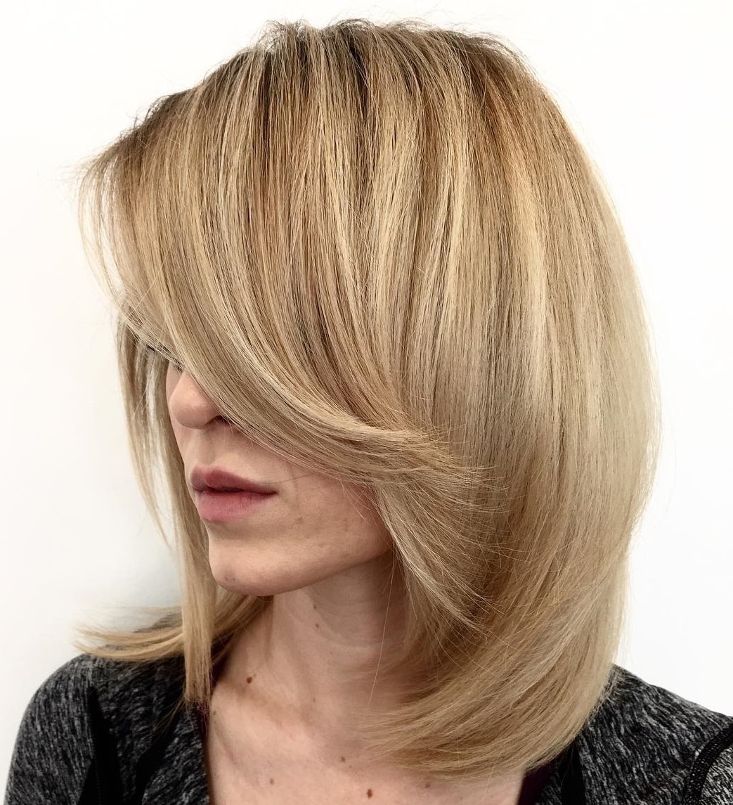 Sandy Blonde Long Bob