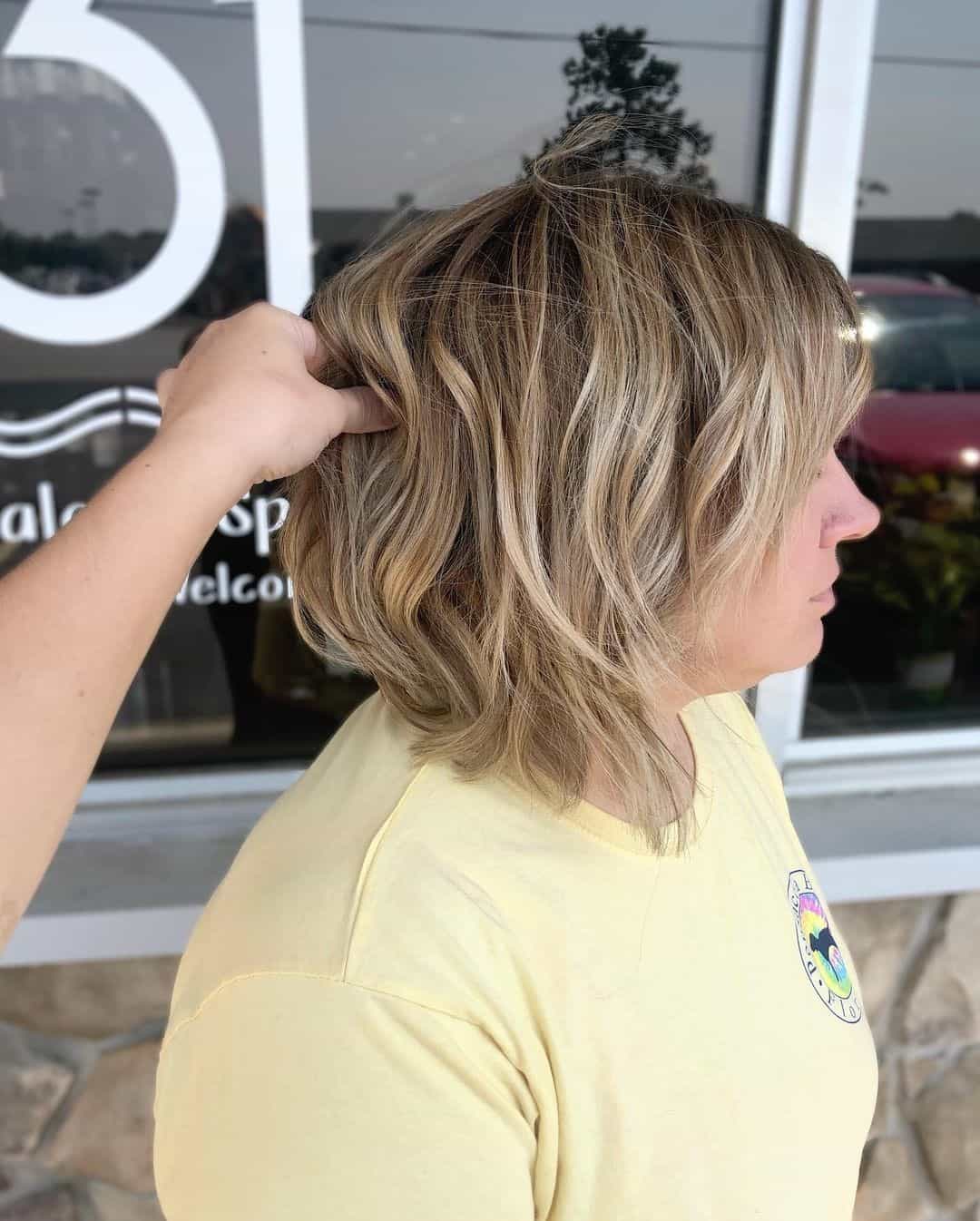 Shaggy & Wavy Color Bob Blonde Hair