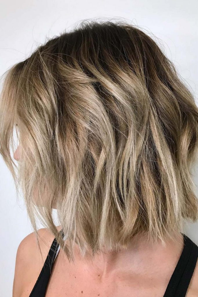 Shaggy Blunt Wavy Bob