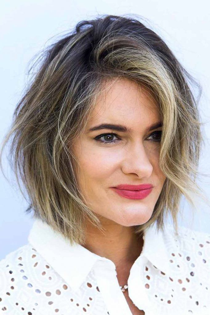 Shaggy Layered Bob With Balayage