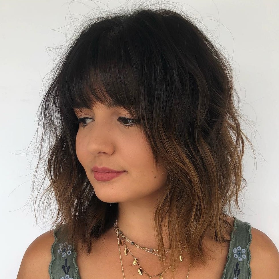 Shaggy Razor-Cut Bobs With Bangs