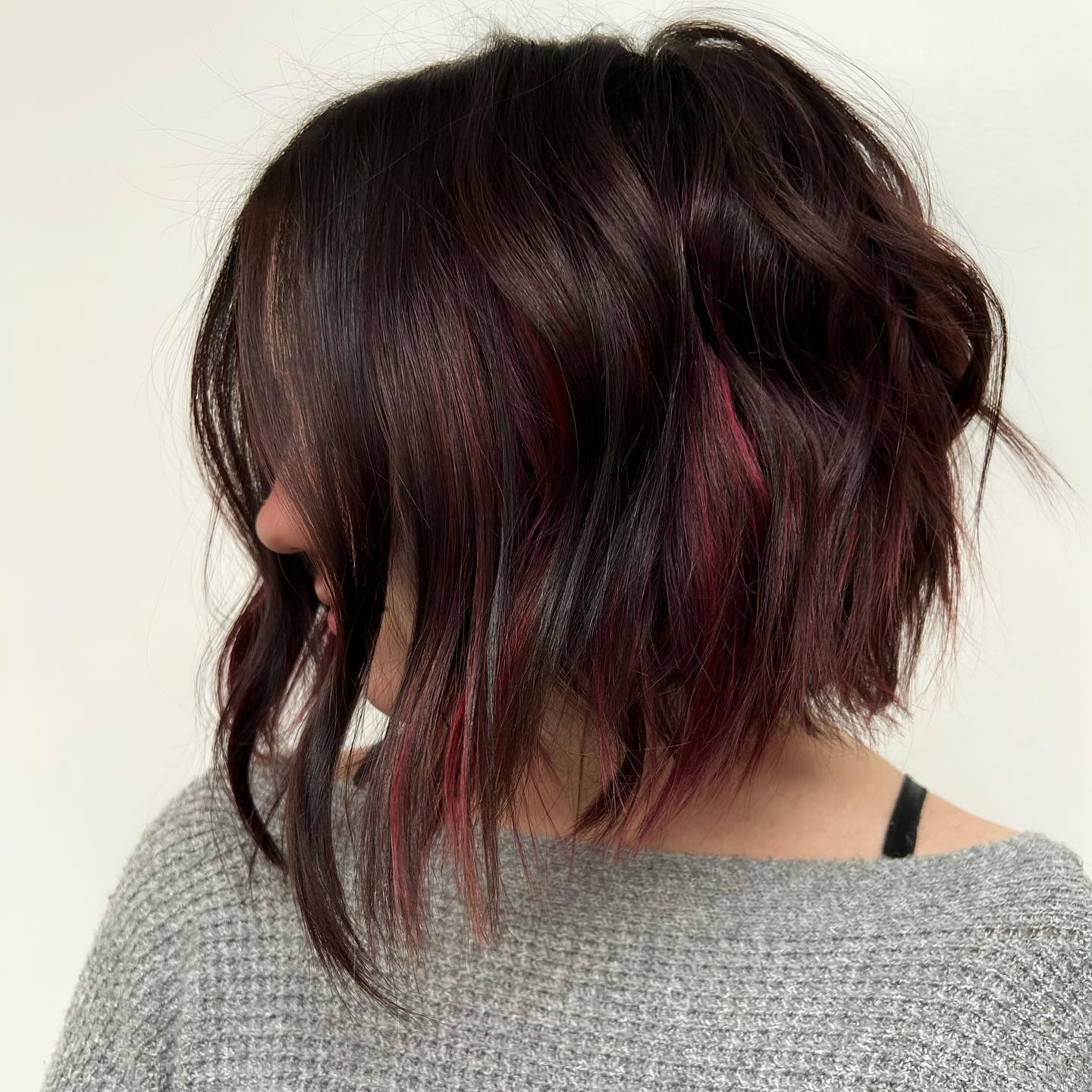 Short Bob Black Cherry Hair Color