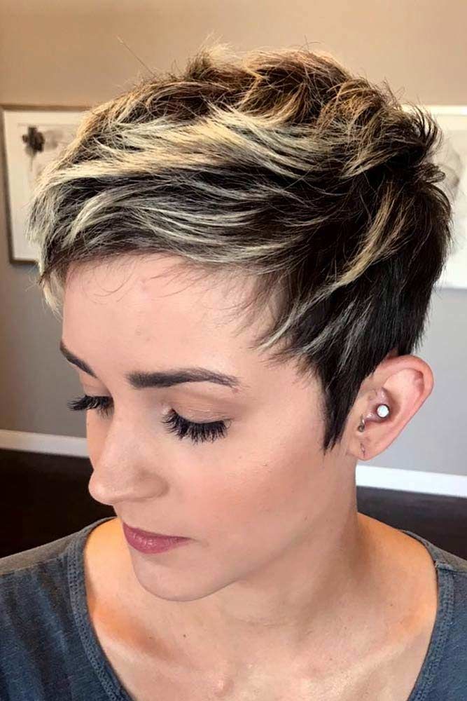 Short Edgy Pixie Hairstyle #pixiecut #haircuts