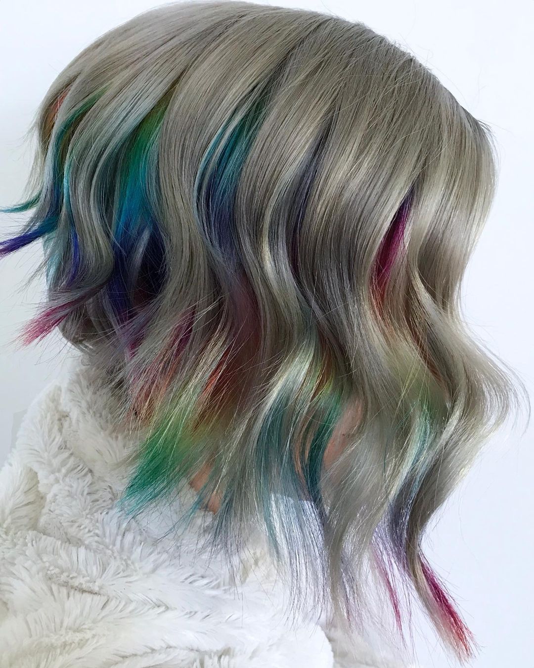 Short Rainbow Peek-a-Boo Hair