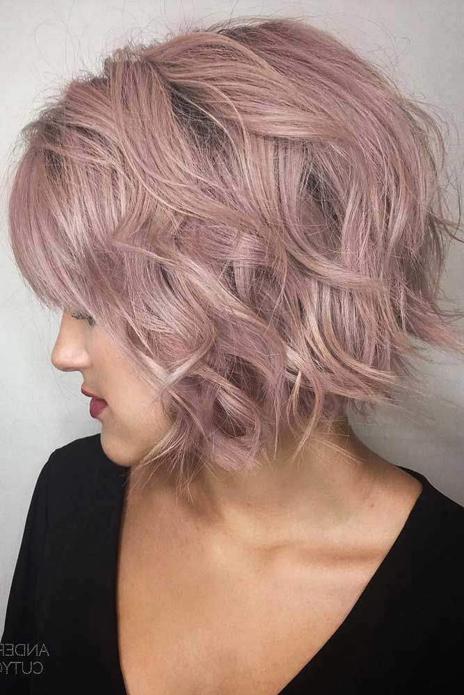 Short Stacked Bob In Lavender Color #bobhaircut #haircuts