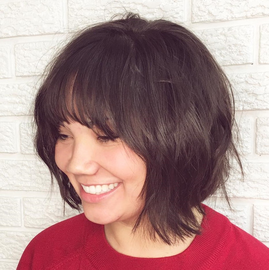 Short Tousled Bob With Bangs