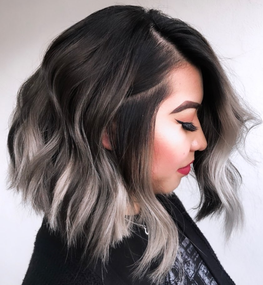 Short Wavy Ash Ombre Hair