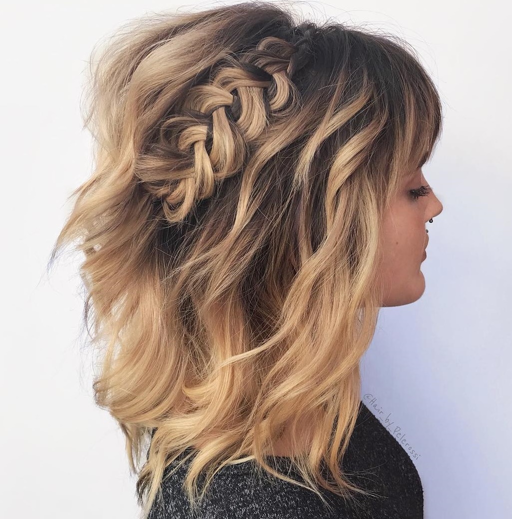 Shoulder-Length Messy Hairstyle With A Braid