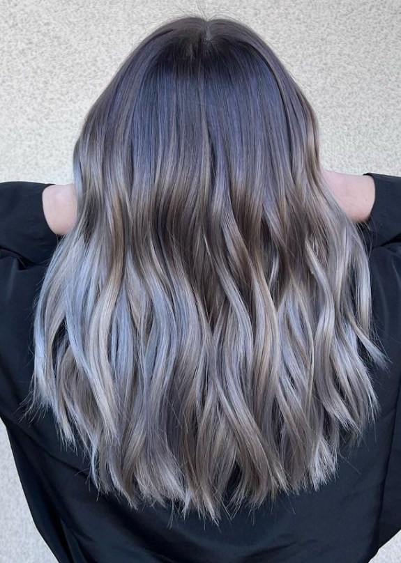 Silver and Dark Blonde Ombre